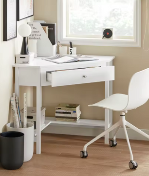 Compact Hoekbureau met Lade & Plank – 76×76 cm Werkblad