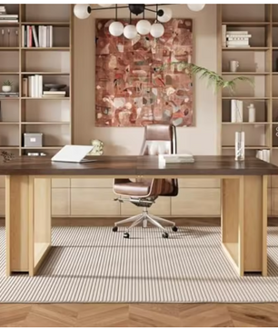 Groot Houten Bureau met Sled-Frame – 160 cm Werkblad