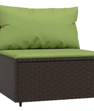 3-delige Tuinmeubelset met Geweven Harskussens, Comfortabele Groene Rugleuningen en Stalen Frame – Ideaal voor Terras en Tuin