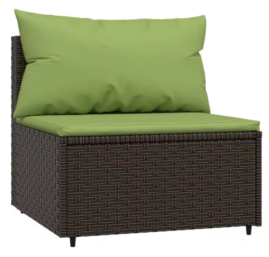 3-delige Tuinmeubelset met Geweven Harskussens, Comfortabele Groene Rugleuningen en Stalen Frame – Ideaal voor Terras en Tuin