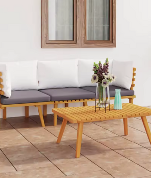 3-delige Tuinlounge Set met Kussens – Weerbestendig Acaciahout, Comfortabel voor Terras en Tuin