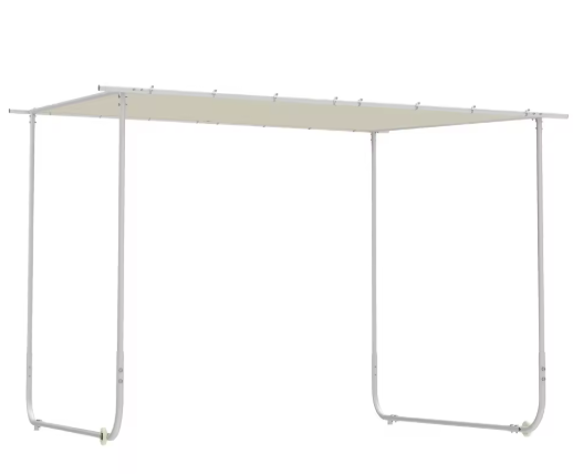 Pergola 3 x 3 m met Wielen – UV-bescherming 30+, Waterdichte Crème Overkapping voor Tuin en Terras