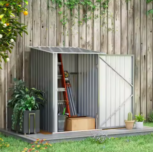Compacte Stalen Tuinschuur – 100 x 103 x 160 cm, Weerbestendig en Afsluitbaar met Schuin Dak