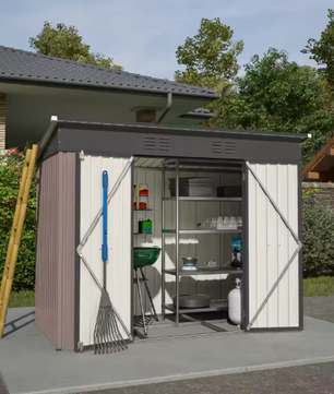 Metalen Gereedschapsschuur 8x4 FT – Weerbestendig Tuinhuis met Stalen Frame & Foundation