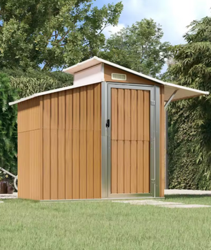 Grote Tuinschuur van Gegalvaniseerd Staal – 270 x 130 x 208,5 cm met Ventilatie en Dakpanelen