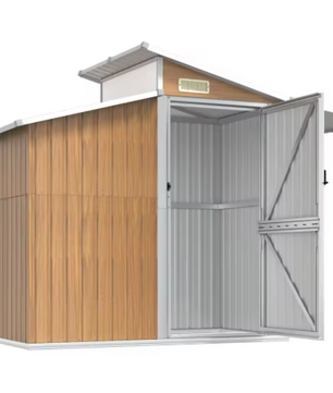 Grote Tuinschuur van Gegalvaniseerd Staal – 270 x 130 x 208,5 cm met Ventilatie en Dakpanelen
