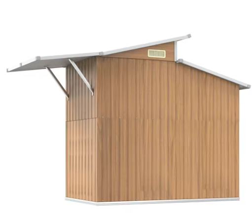 Grote Tuinschuur van Gegalvaniseerd Staal – 270 x 130 x 208,5 cm met Ventilatie en Dakpanelen