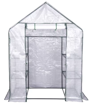 Tuinkas met 6 Niveaus – 143×73×195 cm, PE-folie & Stalen Frame, Bescherming voor Planten en Groenten
