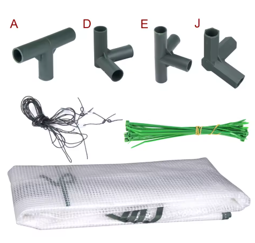 Tuinkas met 6 Niveaus – 143×73×195 cm, PE-folie & Stalen Frame, Bescherming voor Planten en Groenten