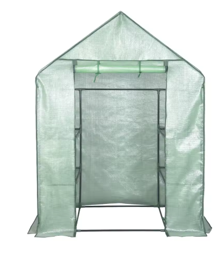 Opvouwbare Tuinkas met Planken – 143×215×195 cm, Waterdicht en UV-bestendig