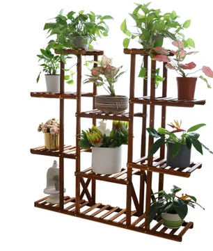 Meerlaagse Plantenstandaard van Grenenhout – Voor Binnen & Buiten, 116x115 cm, 6 Niveaus met Hoog Draagvermogen