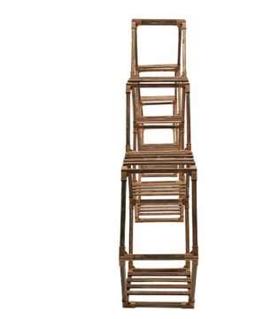 Zeshoekige Houten Plantenstandaard – 11-Laags Displayrek voor Binnen & Buiten, 231x25x97 cm