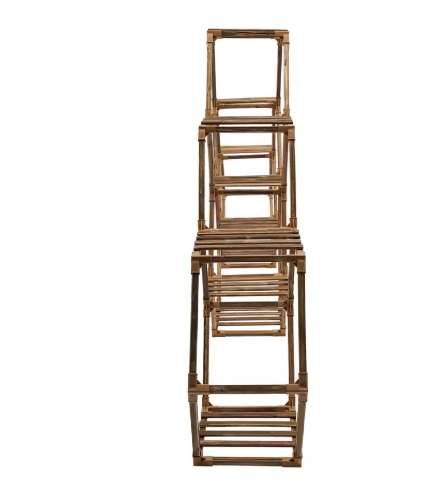 Zeshoekige Houten Plantenstandaard – 11-Laags Displayrek voor Binnen & Buiten, 231x25x97 cm