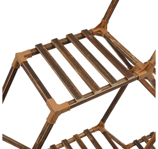Zeshoekige Houten Plantenstandaard – 11-Laags Displayrek voor Binnen & Buiten, 231x25x97 cm