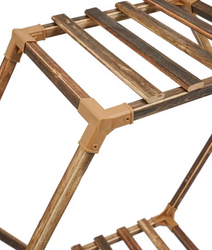 Zeshoekige Houten Plantenstandaard – 11-Laags Displayrek voor Binnen & Buiten, 231x25x97 cm