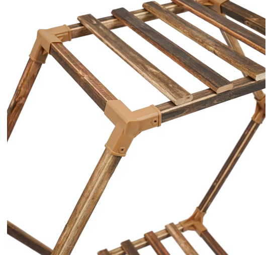 Zeshoekige Houten Plantenstandaard – 11-Laags Displayrek voor Binnen & Buiten, 231x25x97 cm