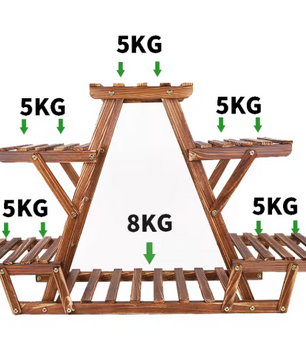 6-laags Plantenstandaard van Hout & Metaal – Compact Hoekrek voor Binnen & Buiten