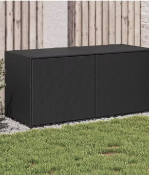 Tuinkist van Polyrattan – 283L Opbergbox met Deksel & Binnentas, Zwart