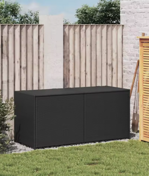 Tuinkist van Polyrattan – 283L Opbergbox met Deksel & Binnentas, Zwart