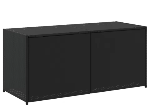 Tuinkist van Polyrattan – 283L Opbergbox met Deksel & Binnentas, Zwart