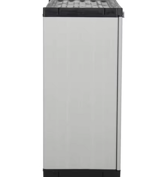 Tuinopbergkast met 2 Deuren en 1 Plank – 68x40x85 cm, Kunststof Buitenopslag voor Gereedschap en Accessoires