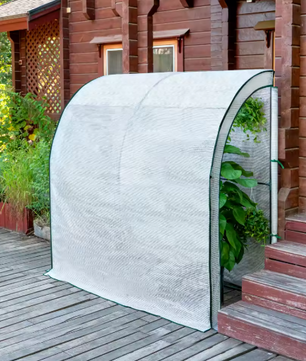 Leunende Tuinkas 200×100×210 cm – PE Zeildoek, Oprolbare Deuren & Stalen Frame, Kweekkas voor Tomaten, Groenten en Bloemen