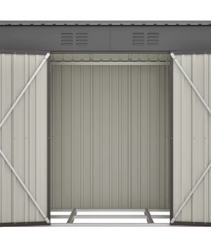 Metalen Gereedschapsschuur 8x4 FT – Weerbestendig Tuinhuis met Stalen Frame & Foundation