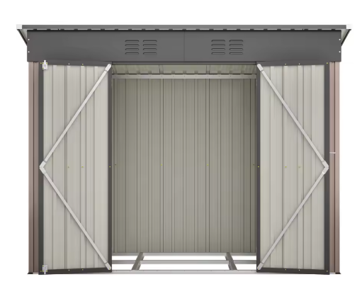 Metalen Gereedschapsschuur 8x4 FT – Weerbestendig Tuinhuis met Stalen Frame & Foundation