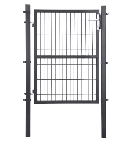 Afsluitbare Tuinpoort van Gegalvaniseerd Staal – Inclusief Palen, Slot en Sleutels, Roestbestendig en Weerbestendig, Grijs/Groen