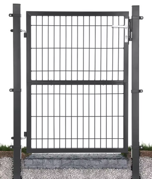Afsluitbare Tuinpoort van Gegalvaniseerd Staal – Inclusief Palen, Slot en Sleutels, Roestbestendig en Weerbestendig, Grijs/Groen