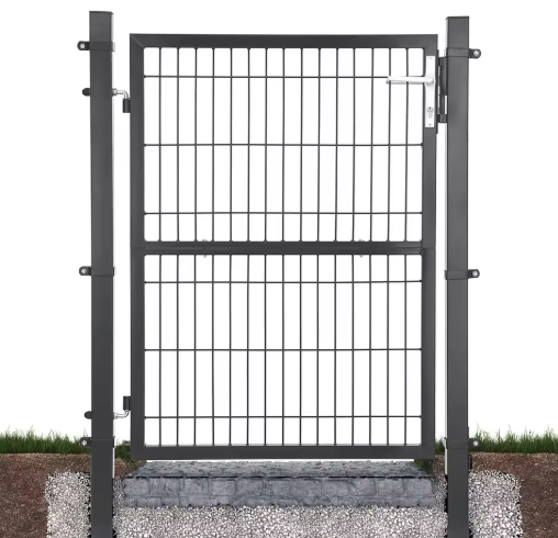 Afsluitbare Tuinpoort van Gegalvaniseerd Staal – Inclusief Palen, Slot en Sleutels, Roestbestendig en Weerbestendig, Grijs/Groen
