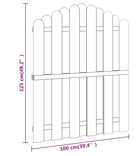 Gebogen Tuinpoort van Geïmpregneerd Grenenhout – 100 x 100 cm, Weerbestendig & Duurzaam