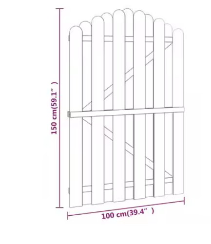 Gebogen Tuinpoort van Geïmpregneerd Grenenhout – 100 x 100 cm, Weerbestendig & Duurzaam