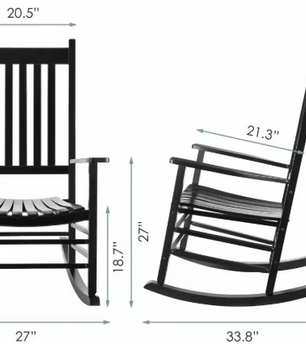 Houten Schommelstoel met Hoge Rug – Voor Binnen & Buiten, Extra Groot en Comfortabel