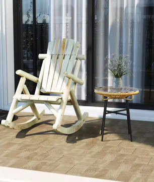 Tuinschommelstoel van Hout – Comfortabele Fauteuil met Hoge Rugleuning, Voor Binnen & Buiten