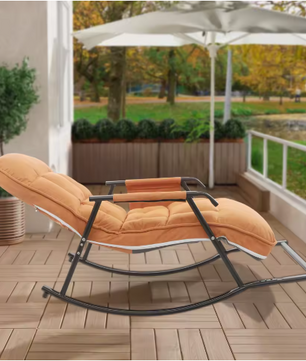 Verstelbare Schommelstoel met Kussen – Comfortabel Loungen voor Binnen & Buiten