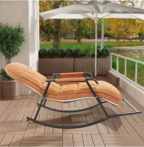 Verstelbare Schommelstoel met Kussen – Comfortabel Loungen voor Binnen & Buiten