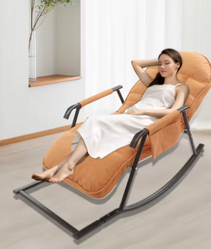 Verstelbare Schommelstoel met Kussen – Comfortabel Loungen voor Binnen & Buiten