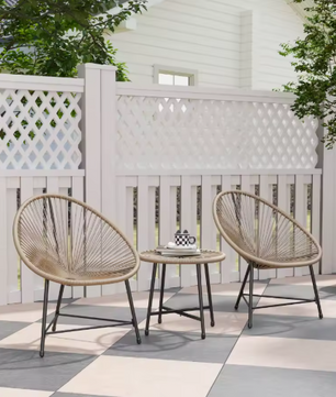 3-delige Balkon Loungeset – Acapulco Stoelen & Glazen Tafel