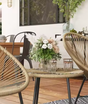 3-delige Balkon Loungeset – Acapulco Stoelen & Glazen Tafel