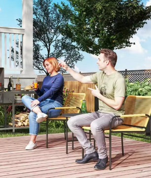 3-delige Rotan Bistroset – Tuinmeubelset met Tafel & Stoelen