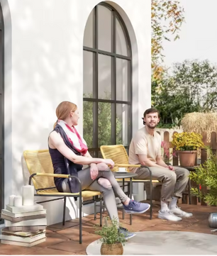 3-delige Rotan Bistroset – Tuinmeubelset met Tafel & Stoelen