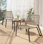 3-delige Bistroset – Gevlochten Touwstoelen & Massief Houten Tafel