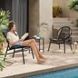 3-delige Balkonset van Polyrattan – 2 Stoelen & Tafel, Modern en Comfortabel