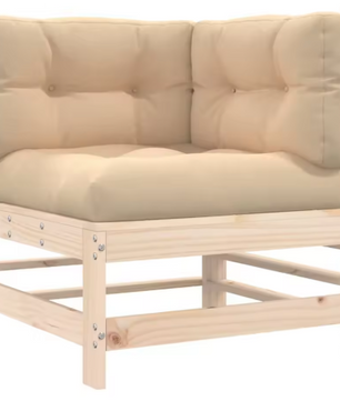 Massief Houten Tuinloungeset – Met Kussens & Natuurlijke Look