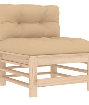 Massief Houten Tuinloungeset – Met Kussens & Natuurlijke Look