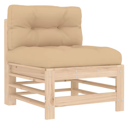 Massief Houten Tuinloungeset – Met Kussens & Natuurlijke Look