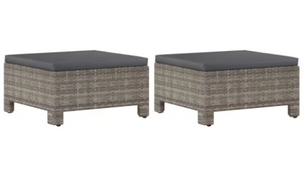 9-delige Grijze Tuinset – Polyrotan Eettafel met 8 Stoelen