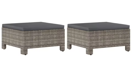 9-delige Grijze Tuinset – Polyrotan Eettafel met 8 Stoelen