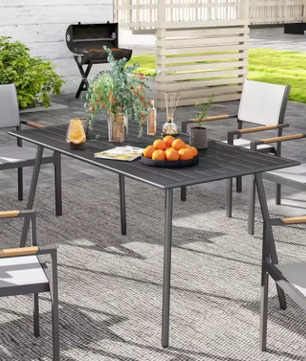 Rechthoekige Buitentafel van Staal – 150x80 cm, Weerbestendig & Modern Design